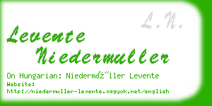 levente niedermuller business card